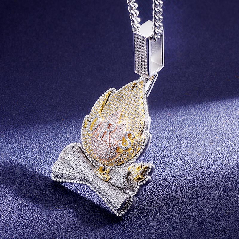 Custom VVS1 Moissanite Two Tone Pendant Deposit