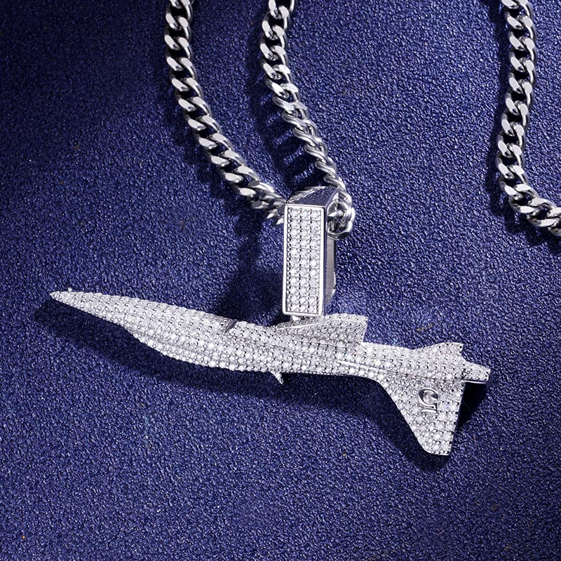 Custom VVS1 Moissanite Airplane Pendant Deposit