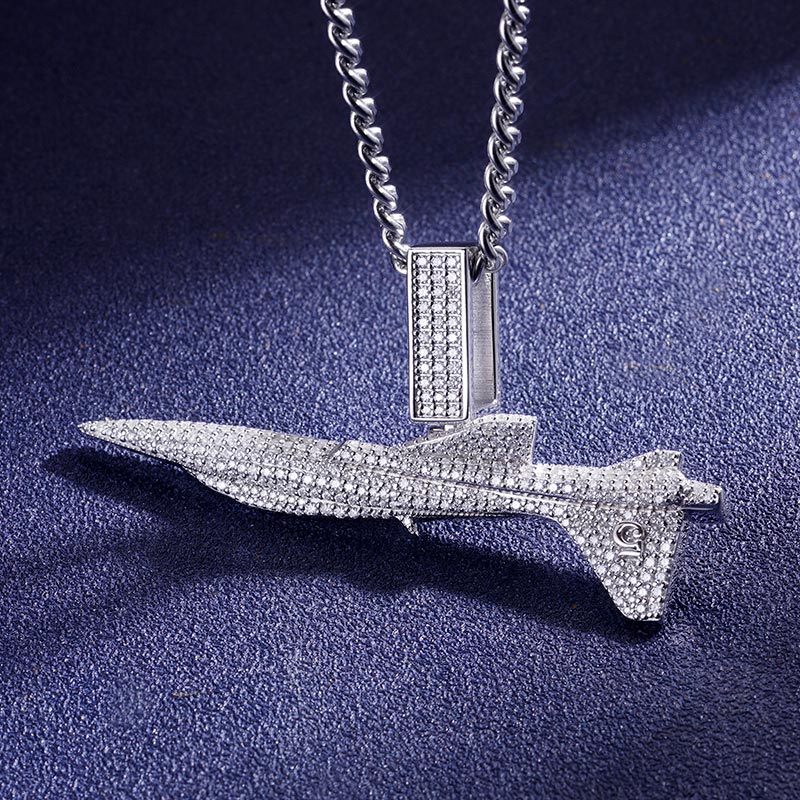 Custom VVS1 Moissanite Airplane Pendant Deposit