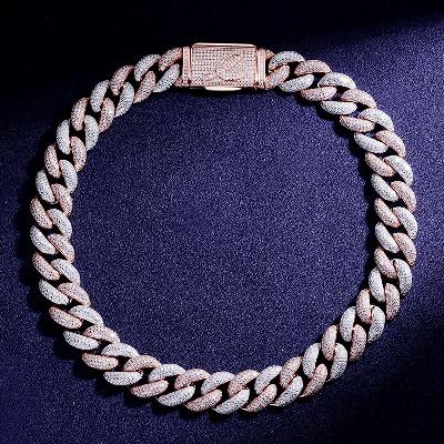 Custom VVS1 Moissanite Two-Tone Cuban Chain Deposit
