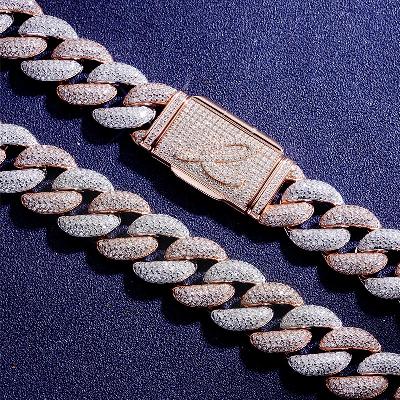Custom VVS1 Moissanite Two-Tone Cuban Chain Deposit