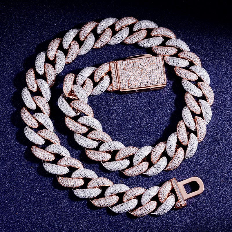 Custom VVS1 Moissanite Two-Tone Cuban Chain Deposit