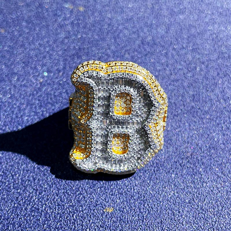 Custom VVS1 Moissanite Letter Ring Deposit