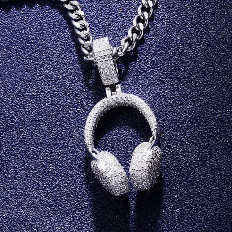 Custom VVS1 Moissanite Unique Earphone Pendant Deposit