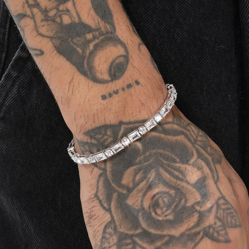 5mm Baguette&Round Stone Tennis Bracelet