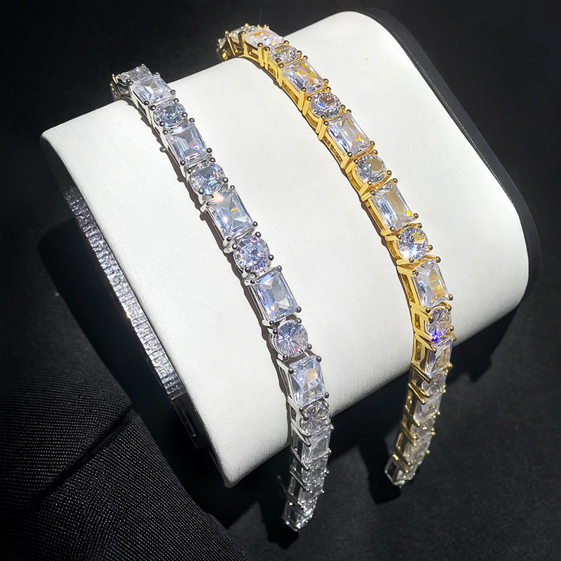 5mm Baguette&Round Stone Tennis Bracelet