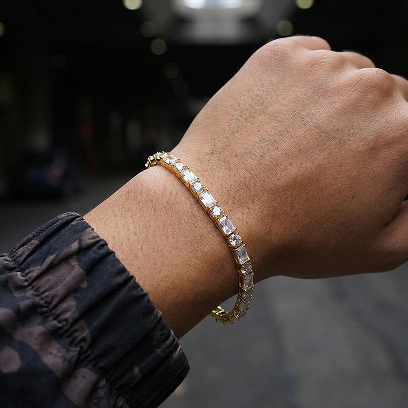 5mm Baguette&Round Stone Tennis Bracelet 5mm Baguette&Round Stone Tennis Bracelet