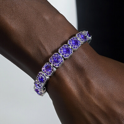 12mm Purple/Pink/Yellow Clustered Tennis Bracelet
