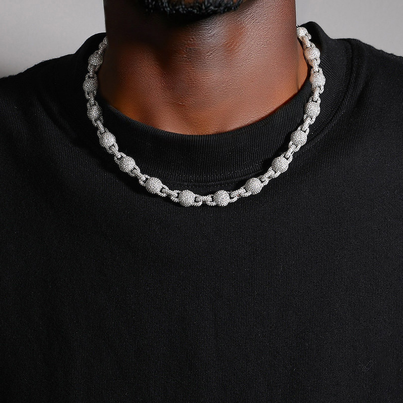 10mm Iced Out Beads Chain