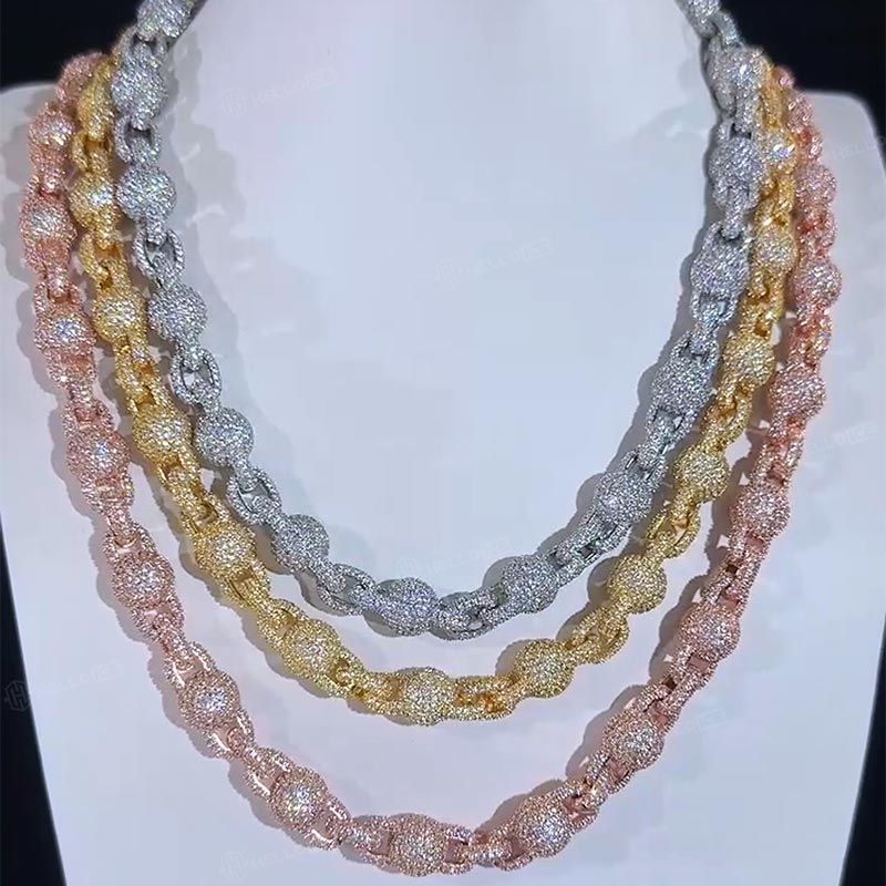 10mm Micro Paved Iced Out Beads Chain