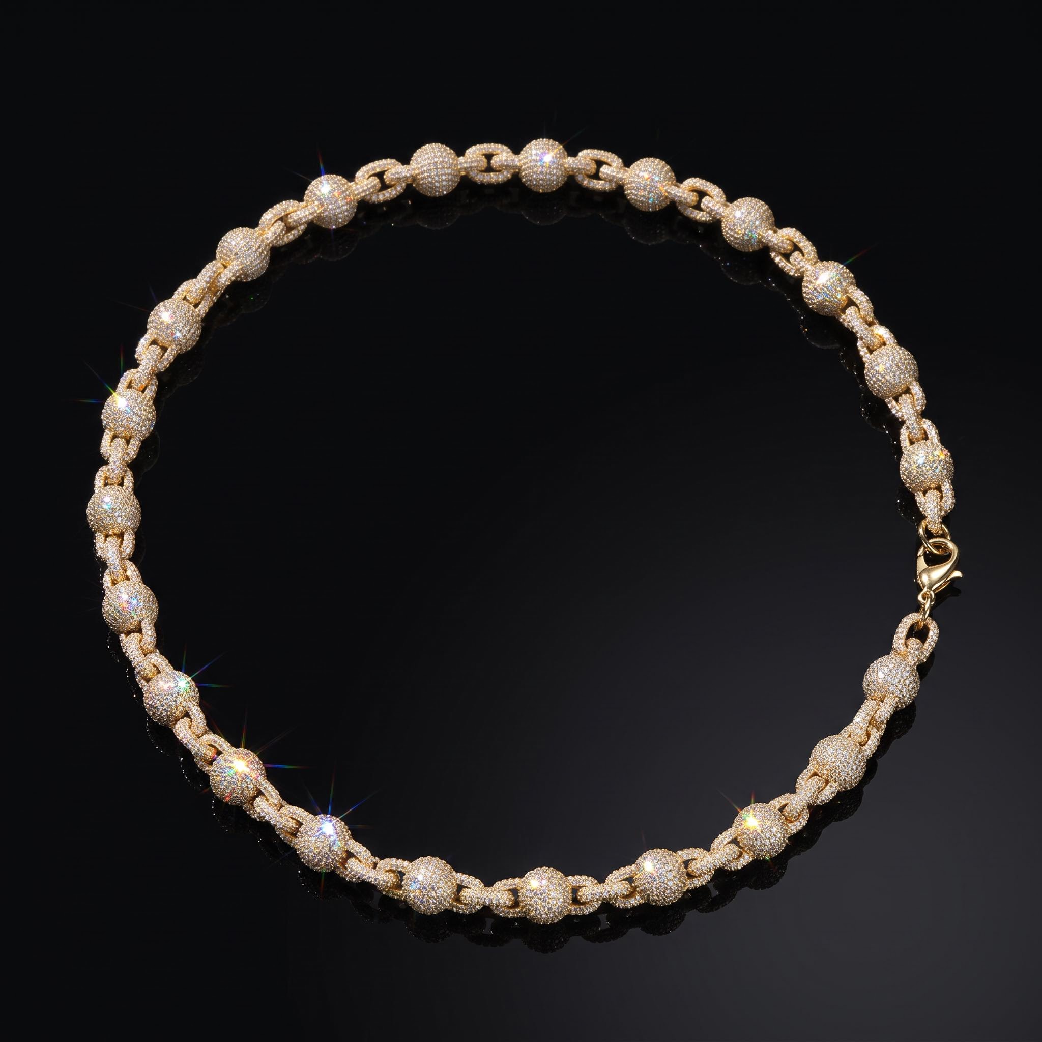 10mm Micro Paved Iced Out Beads Chain 10mm Micro Paved Iced Out Beads Chain