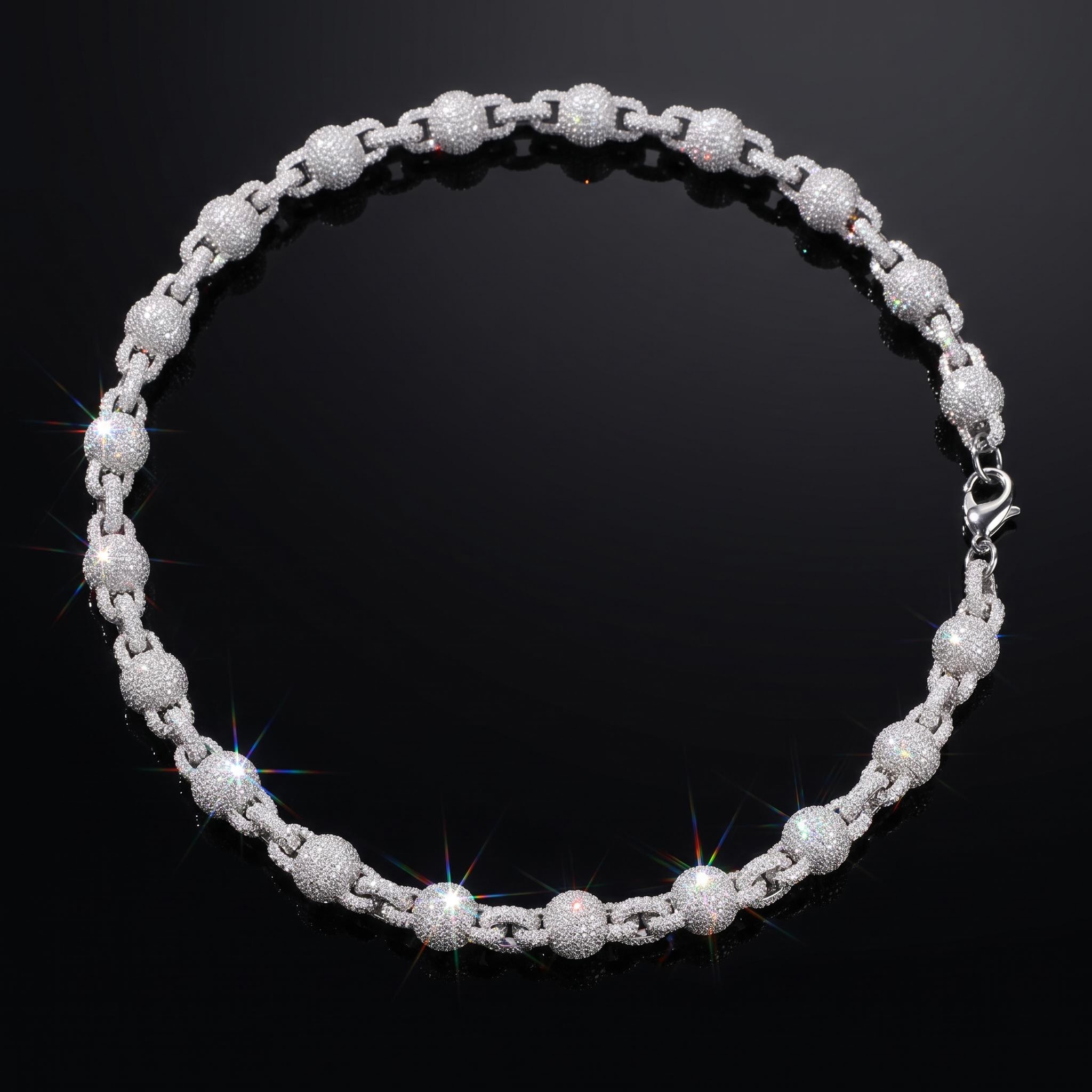 10mm Micro Paved Iced Out Beads Chain 10mm Micro Paved Iced Out Beads Chain