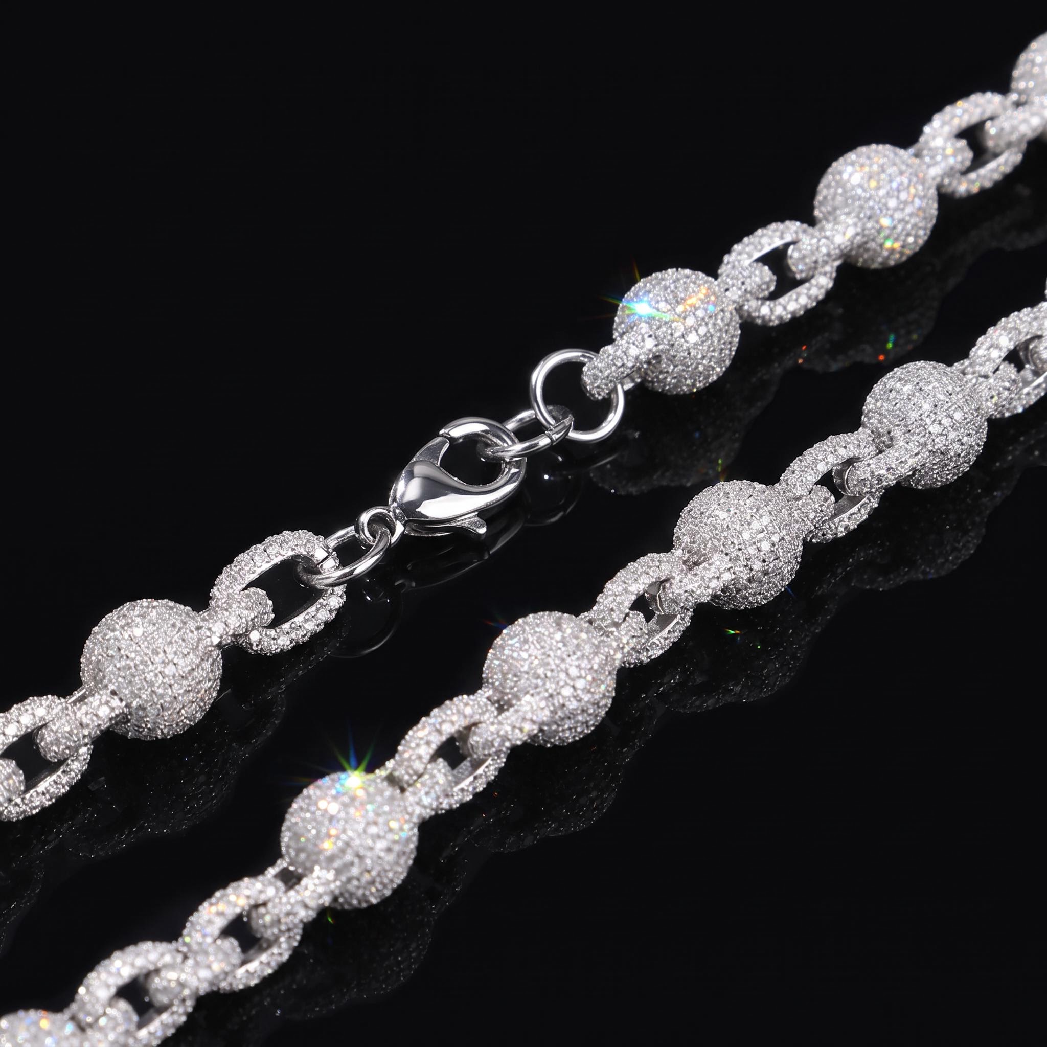 10mm Micro Paved Iced Out Beads Chain 10mm Micro Paved Iced Out Beads Chain