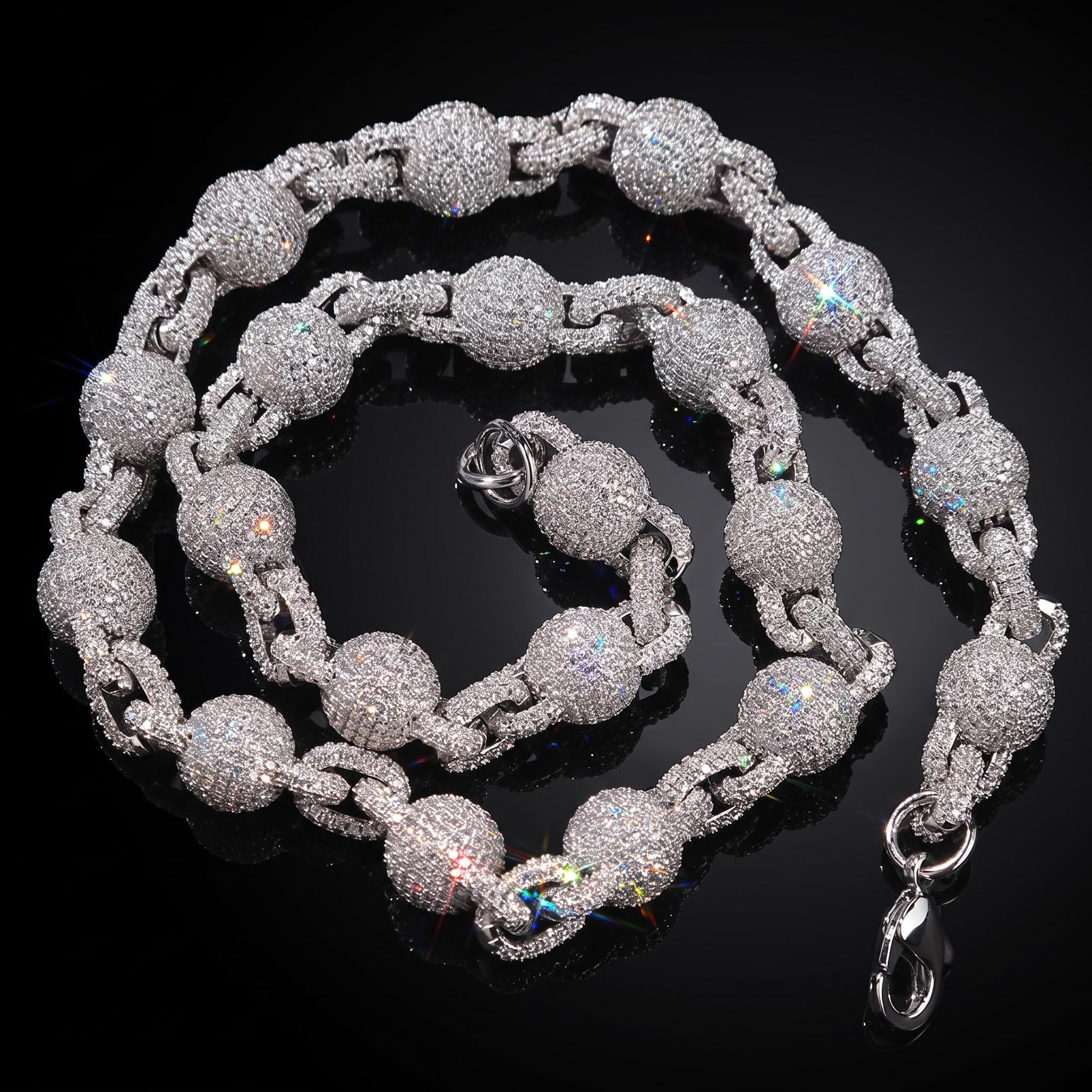 10mm Micro Paved Iced Out Beads Chain 10mm Micro Paved Iced Out Beads Chain