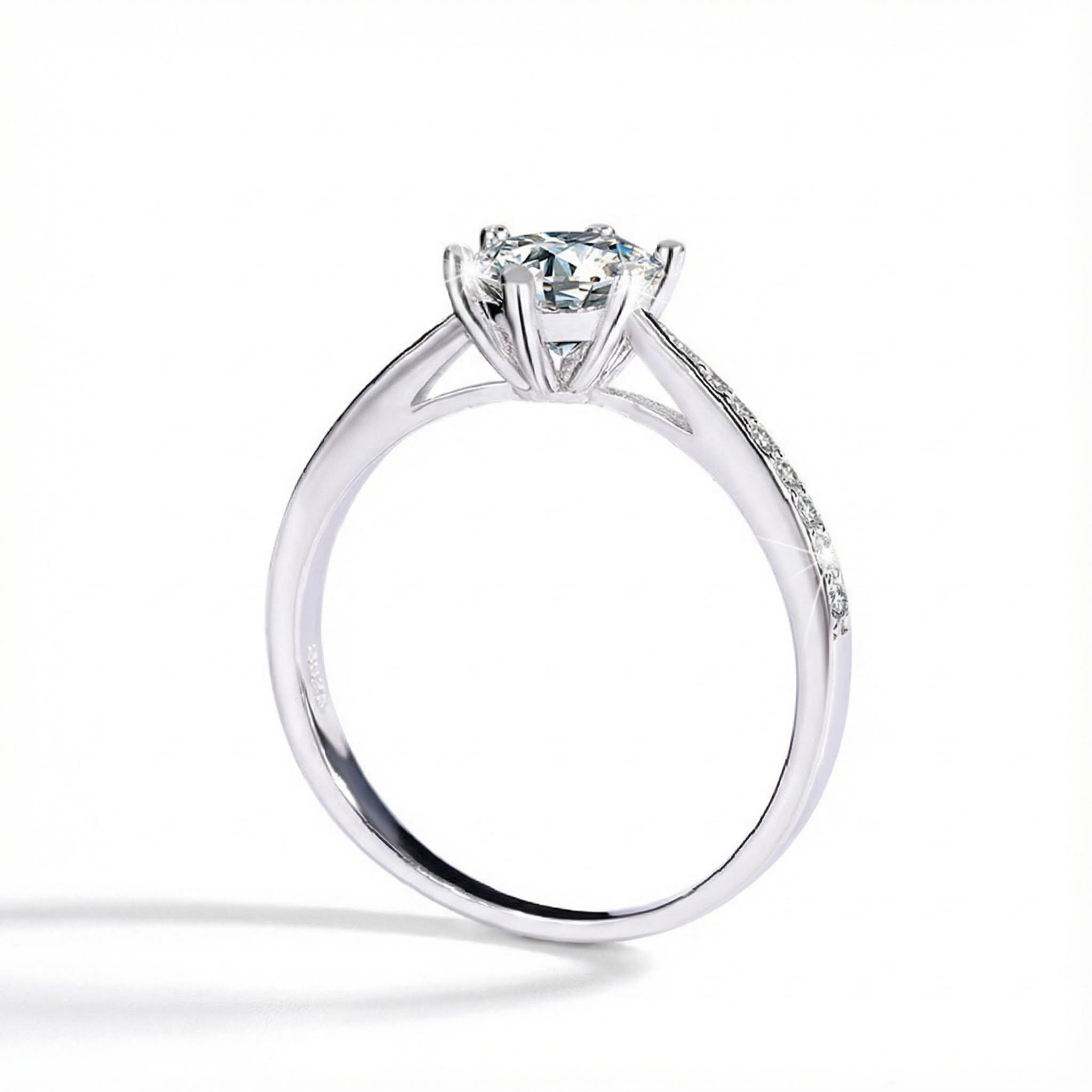 S925 Silver VVS Moissanite 0.5-3Ct Brilliant Round Cut Engagement Ring S925 Silver VVS Moissanite 0.5-3Ct Brilliant Round Cut Engagement Ring