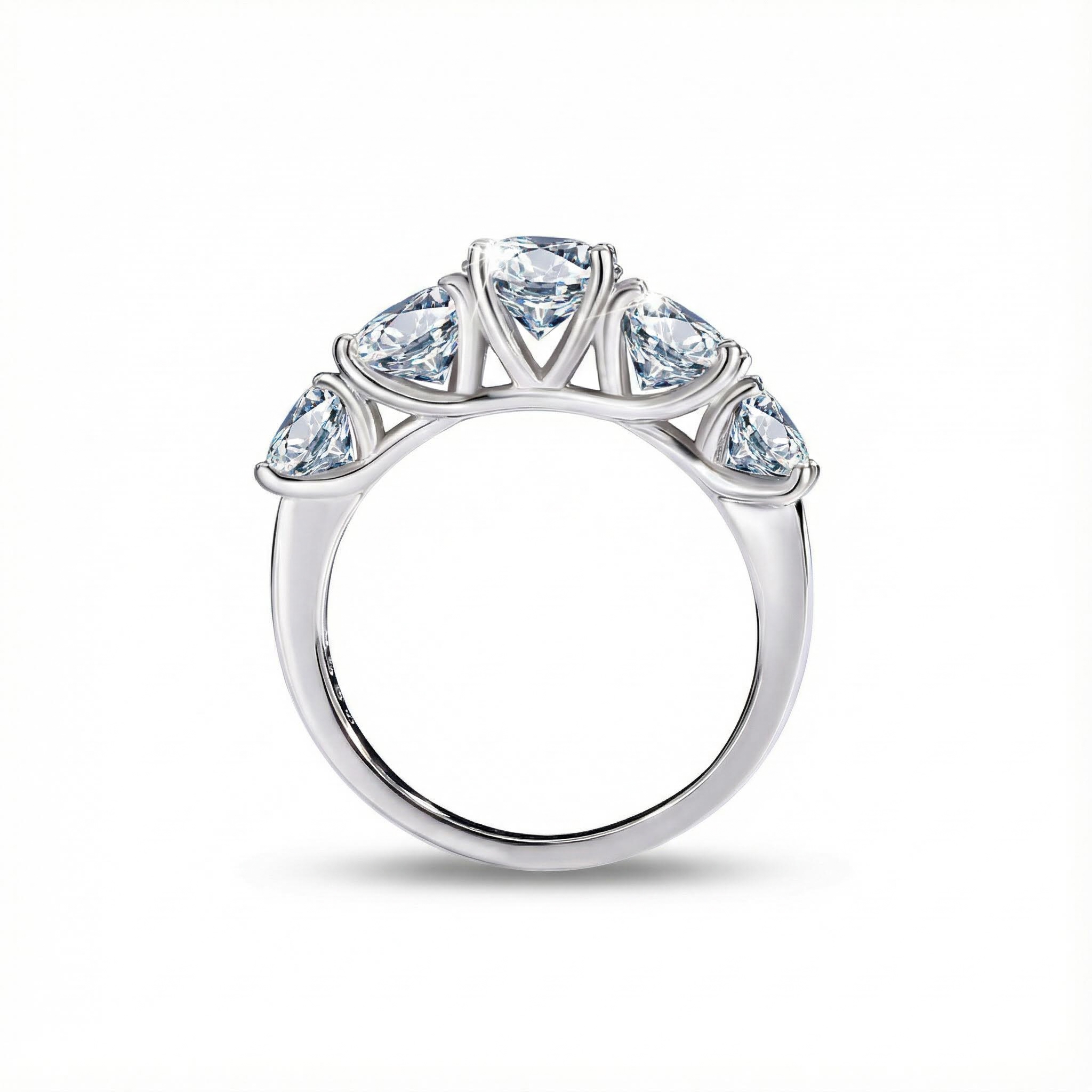 S925 Silver VVS Moissanite 3.6Ct Round Cut Women's Band S925 Silver VVS Moissanite 3.6Ct Round Cut Women's Band