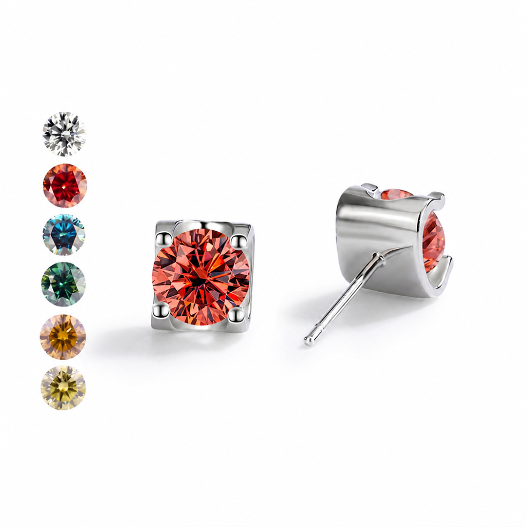 0.5Ct/1Ct VVS Moissanite S925 Silver Round Cut Stud Earrings 0.5Ct/1Ct VVS Moissanite S925 Silver Round Cut Stud Earrings