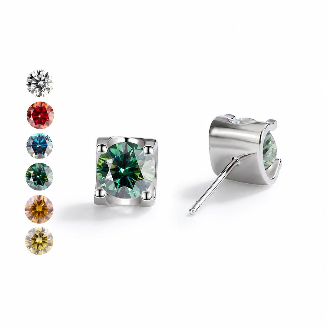 0.5Ct/1Ct VVS Moissanite S925 Silver Round Cut Stud Earrings 0.5Ct/1Ct VVS Moissanite S925 Silver Round Cut Stud Earrings