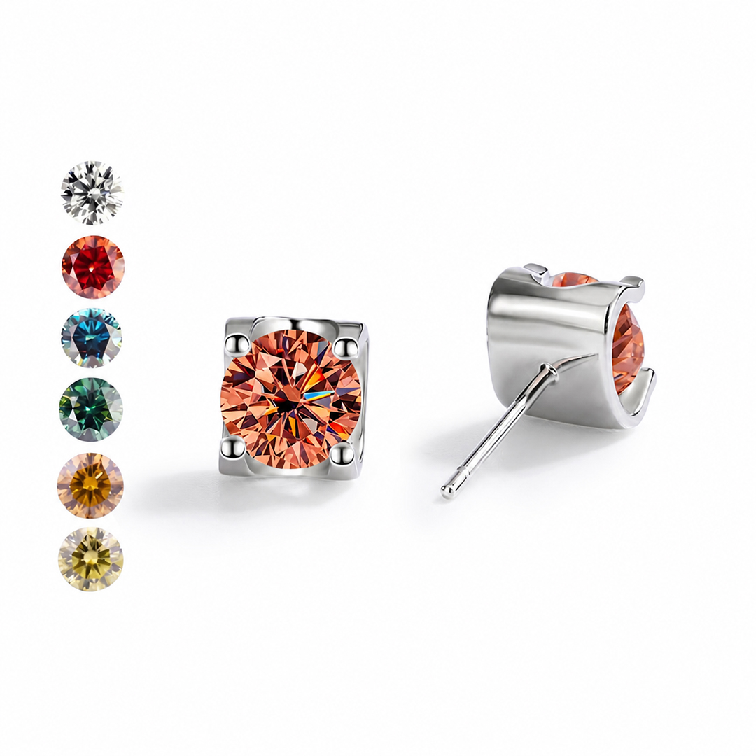 0.5Ct/1Ct VVS Moissanite S925 Silver Round Cut Stud Earrings 0.5Ct/1Ct VVS Moissanite S925 Silver Round Cut Stud Earrings