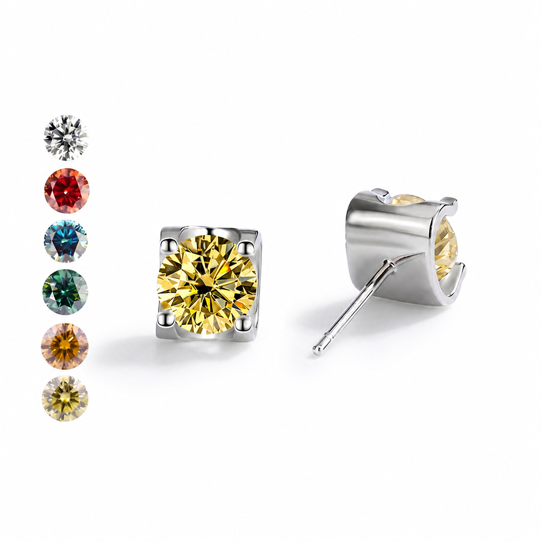 0.5Ct/1Ct VVS Moissanite S925 Silver Round Cut Stud Earrings 0.5Ct/1Ct VVS Moissanite S925 Silver Round Cut Stud Earrings