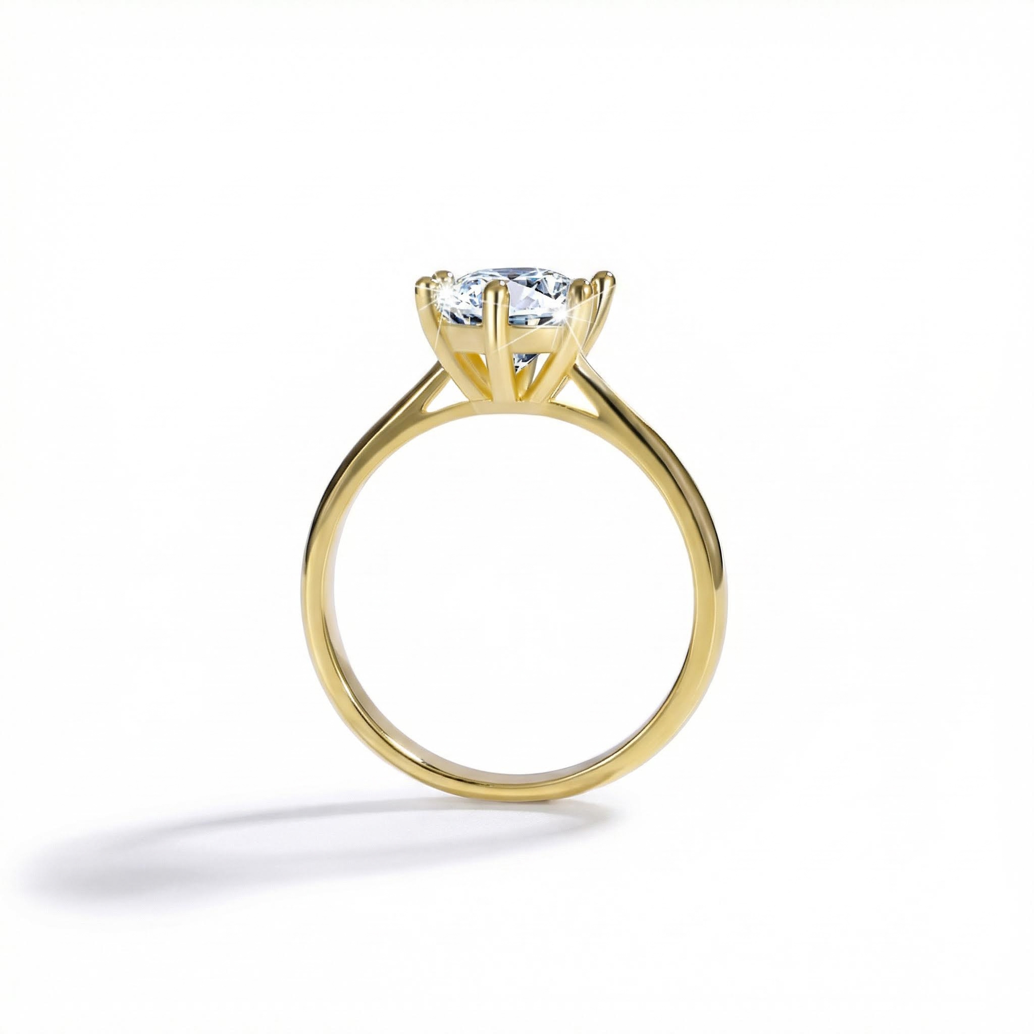 1Ct/2Ct/3Ct VVS Moissante S925 Silver 6-Claw Solitaire Engagement Ring