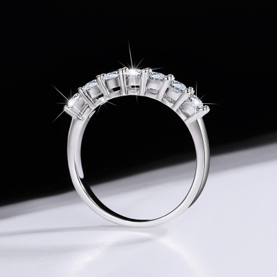 0.7Ct VVS Moissanite S925 Silver Eternity Women Band