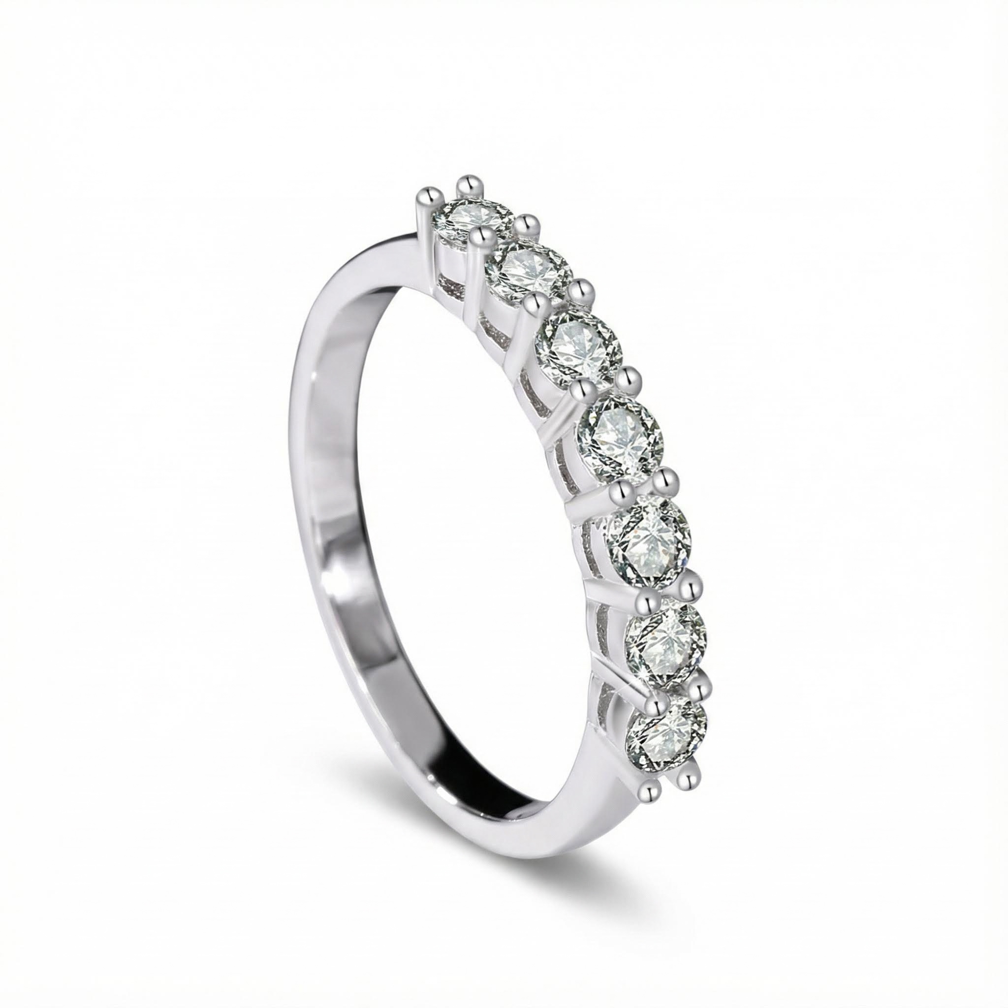 0.7Ct VVS Moissanite S925 Silver Eternity Women Band