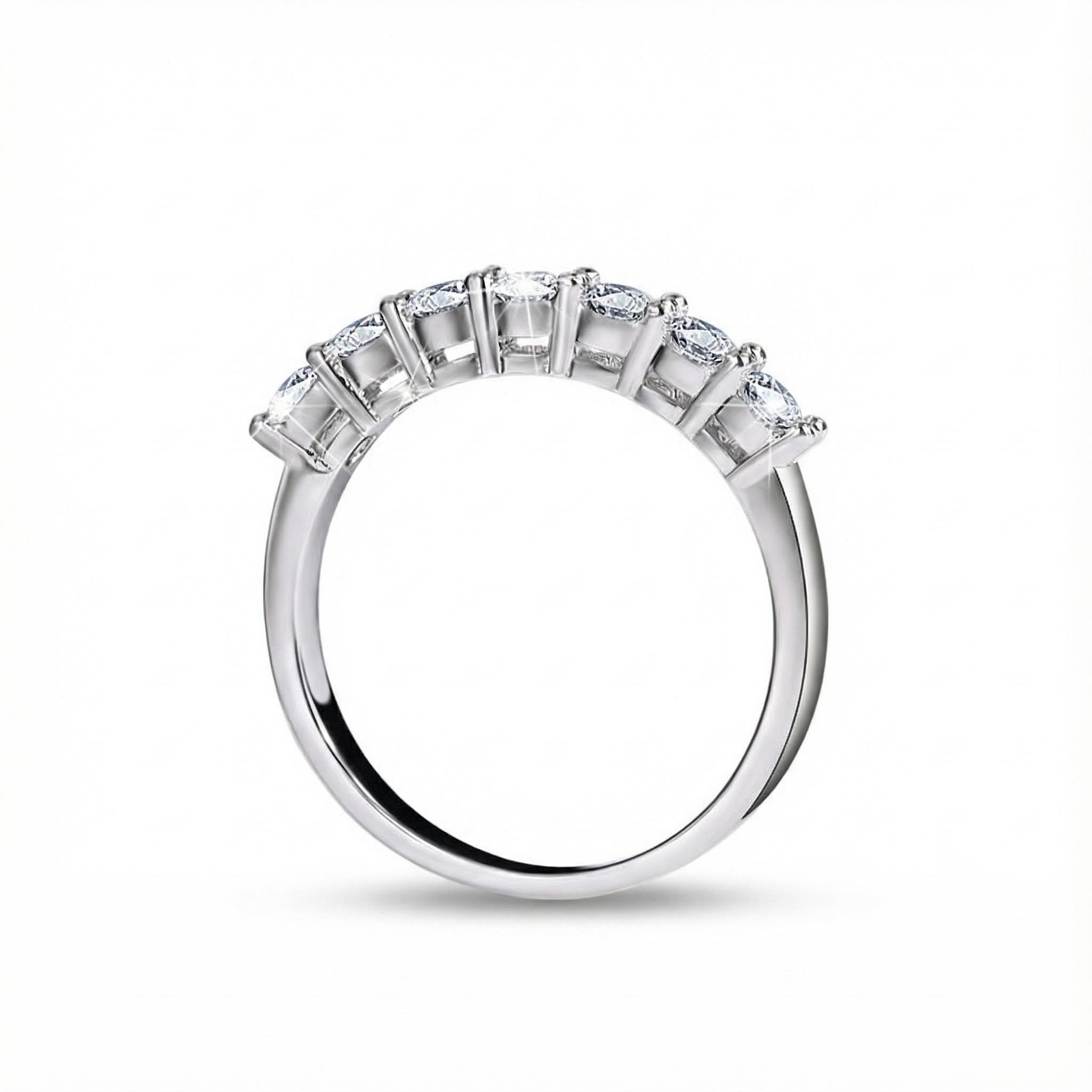 0.7Ct VVS Moissanite S925 Silver Eternity Women Band