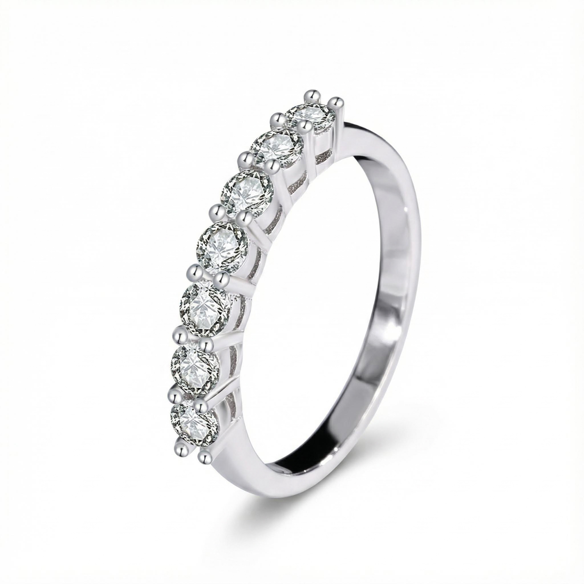 0.7Ct VVS Moissanite S925 Silver Eternity Women Band