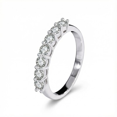 0.7Ct VVS Moissanite S925 Silver Eternity Women Band