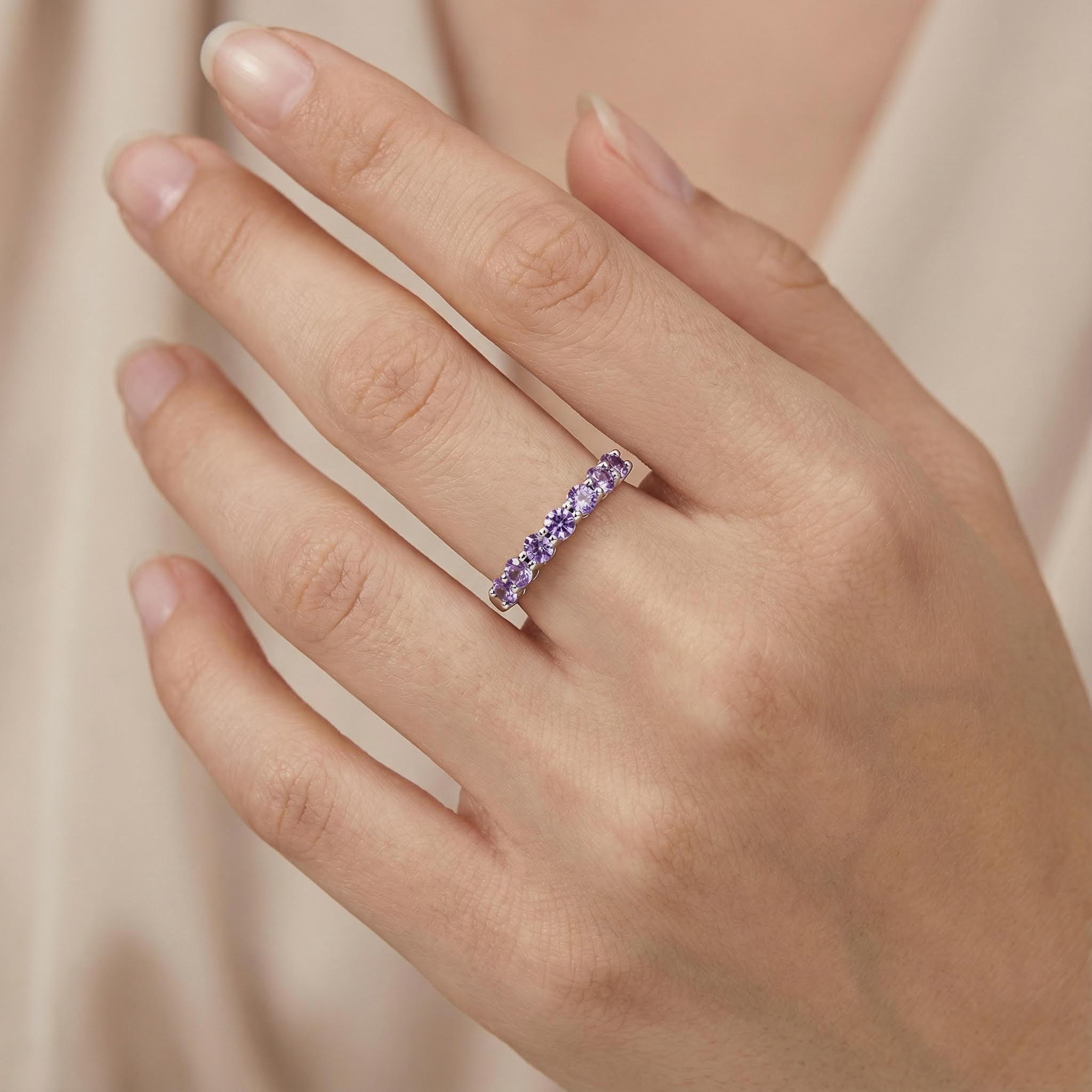 0.7Ct VVS Moissanite S925 Silver Eternity Women Band