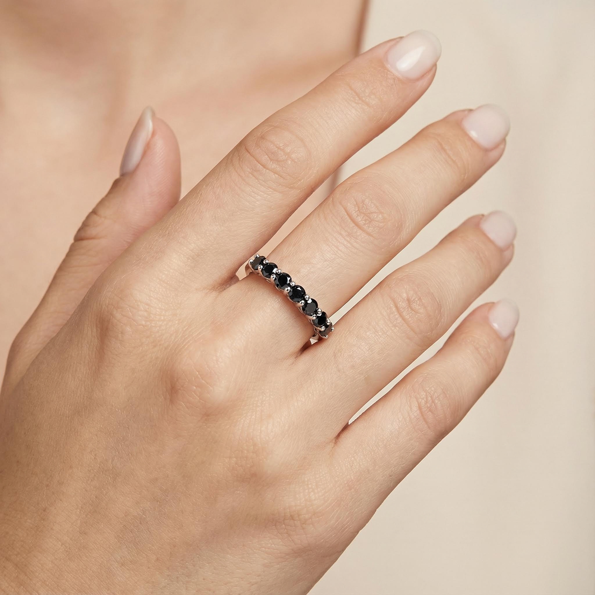 0.7Ct VVS Moissanite S925 Silver Eternity Women Band