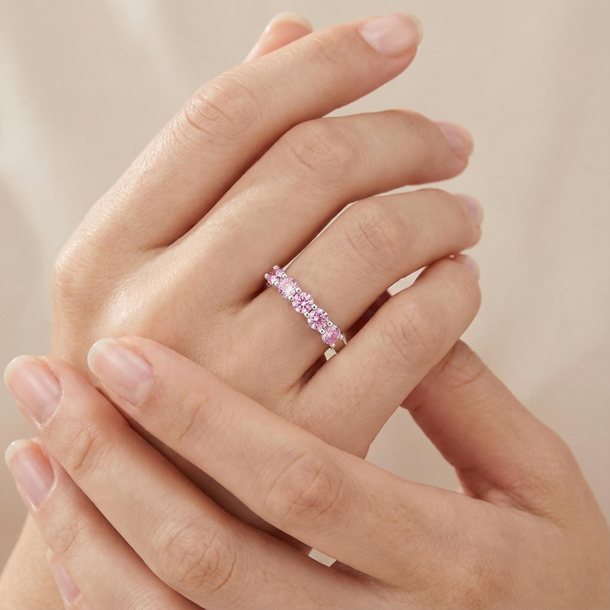 0.7Ct VVS Moissanite S925 Silver Eternity Women Band