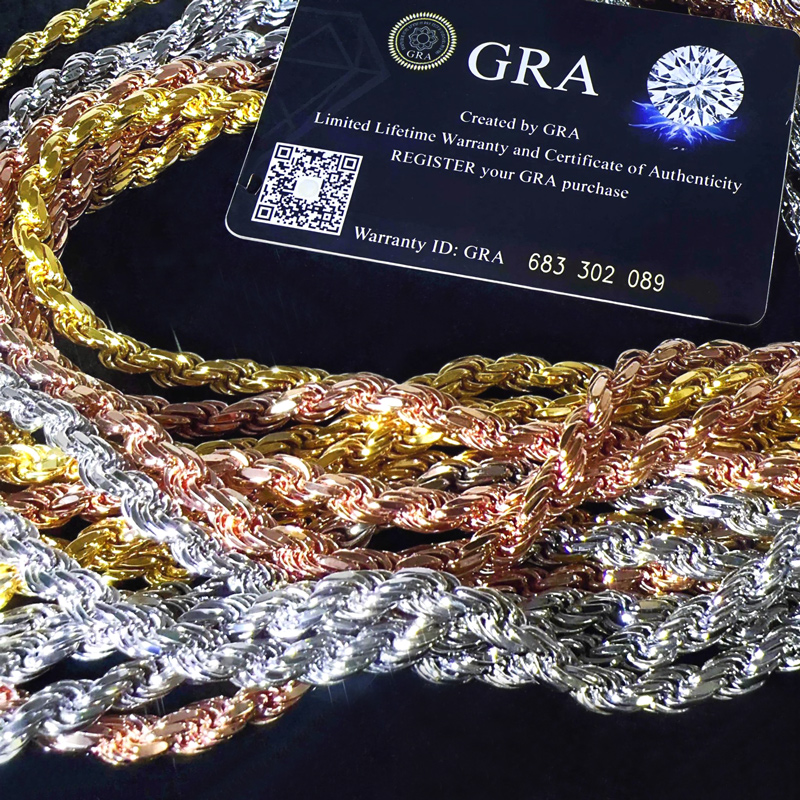 6mm 925S & VVS Moissanite Clasp Stainless Steel Rope Bracelet