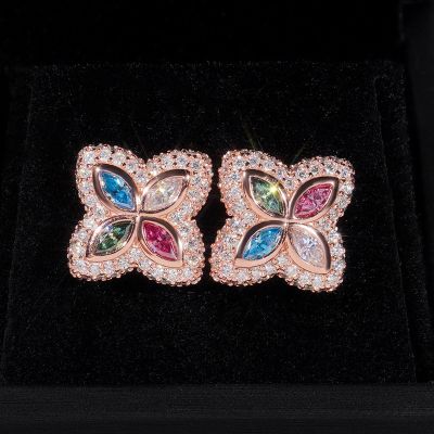925S & VVS Moissanite Multi Clover Earrings