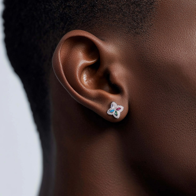 925S & VVS Moissanite Multi Clover Earrings