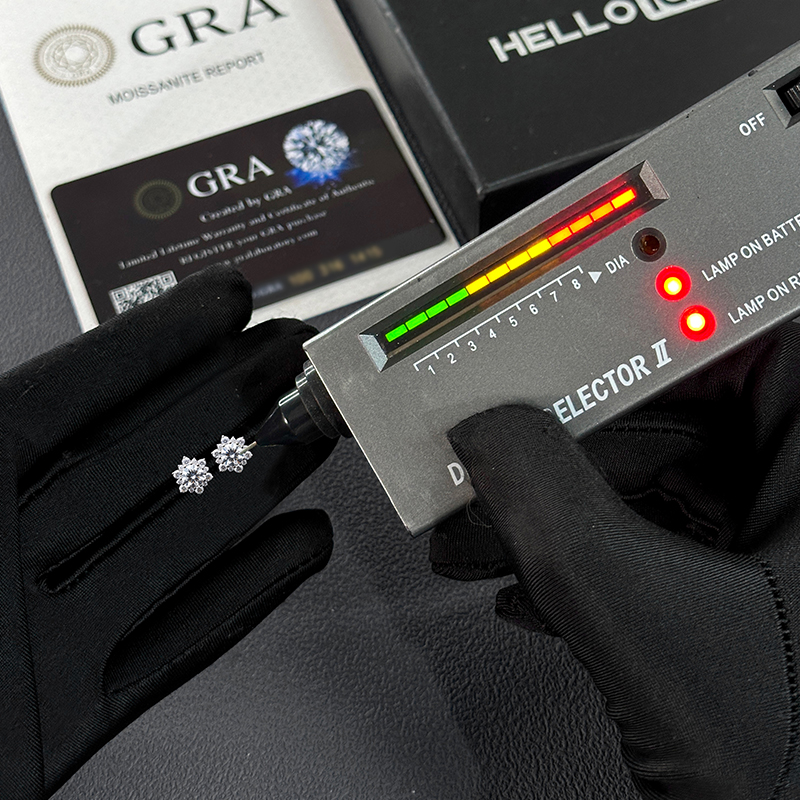 925S & VVS Moissanite Snowflake Stud Earrings in White Gold