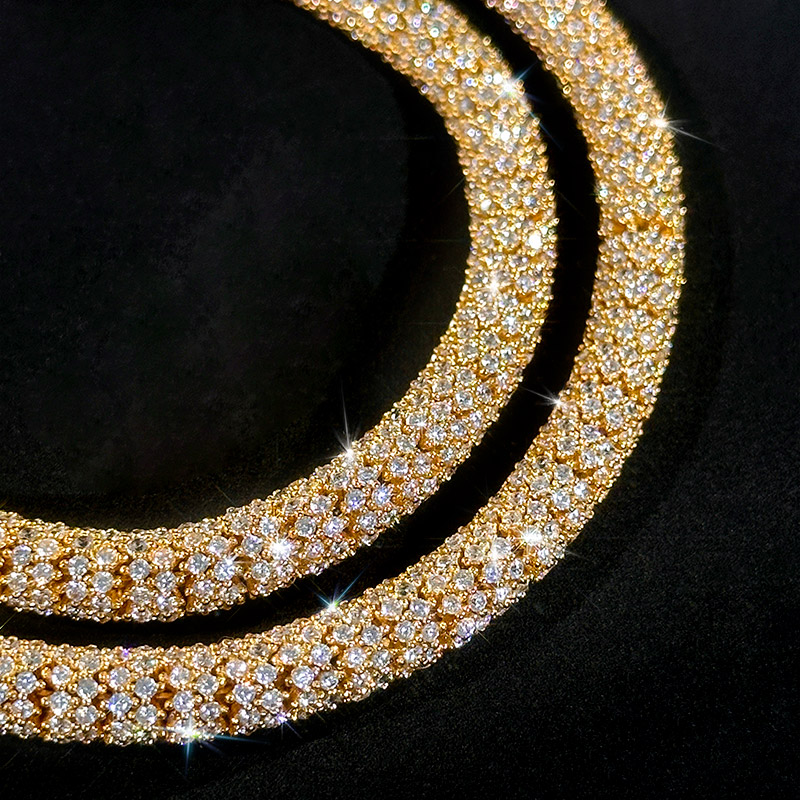 S925 & Moissanite 6mm Fully Paved Snake Chain