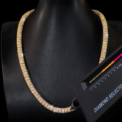 S925 & Moissanite 6mm Fully Paved Snake Chain