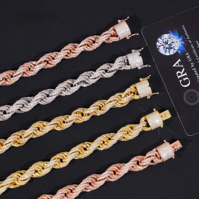 10mm S925 & Moissanite Rope Bracelet