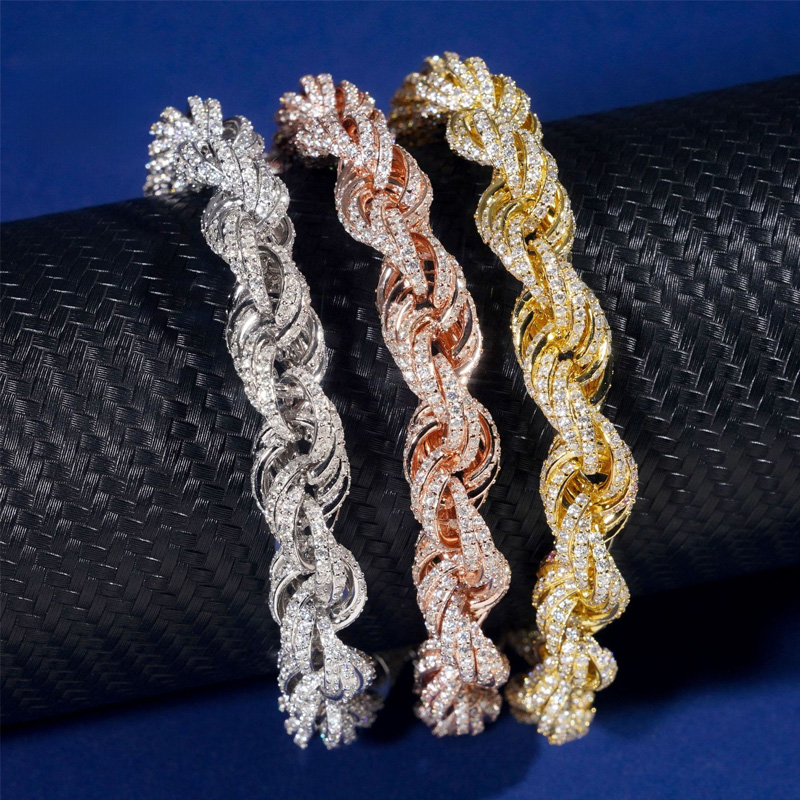 10mm S925 & Moissanite Rope Bracelet
