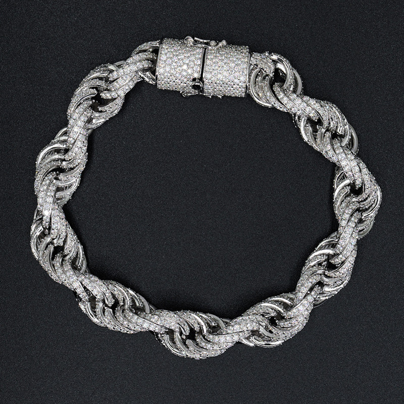 10mm S925 & Moissanite Rope Bracelet