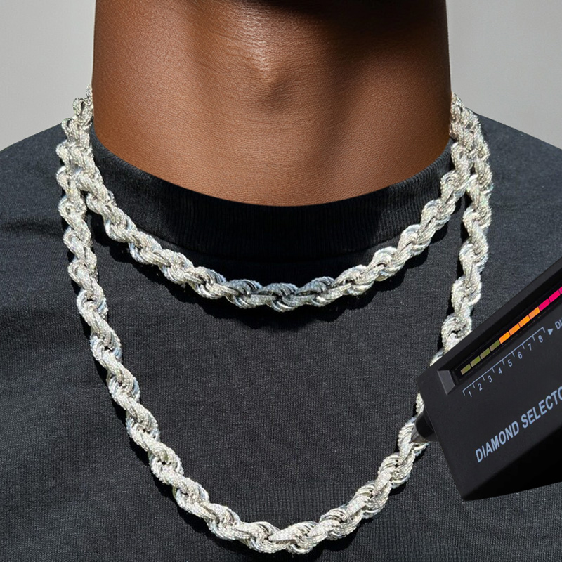 10mm S925 & Moissanite Rope Chain 10mm S925 & Moissanite Rope Chain