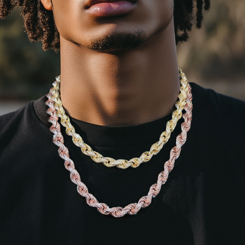 10mm S925 & Moissanite Rope Chain 10mm S925 & Moissanite Rope Chain