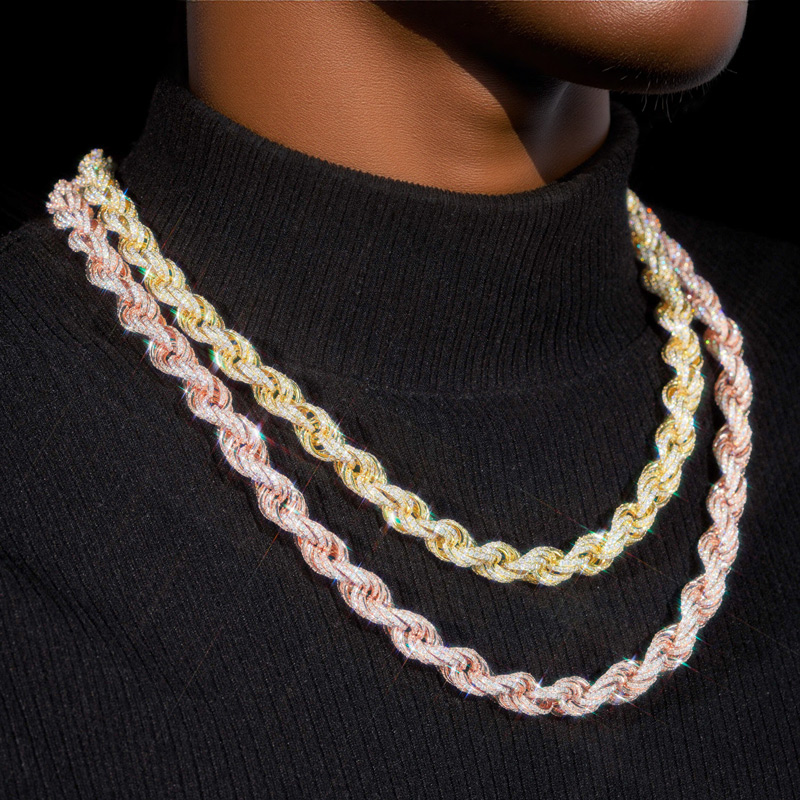 10mm S925 & Moissanite Rope Chain 10mm S925 & Moissanite Rope Chain