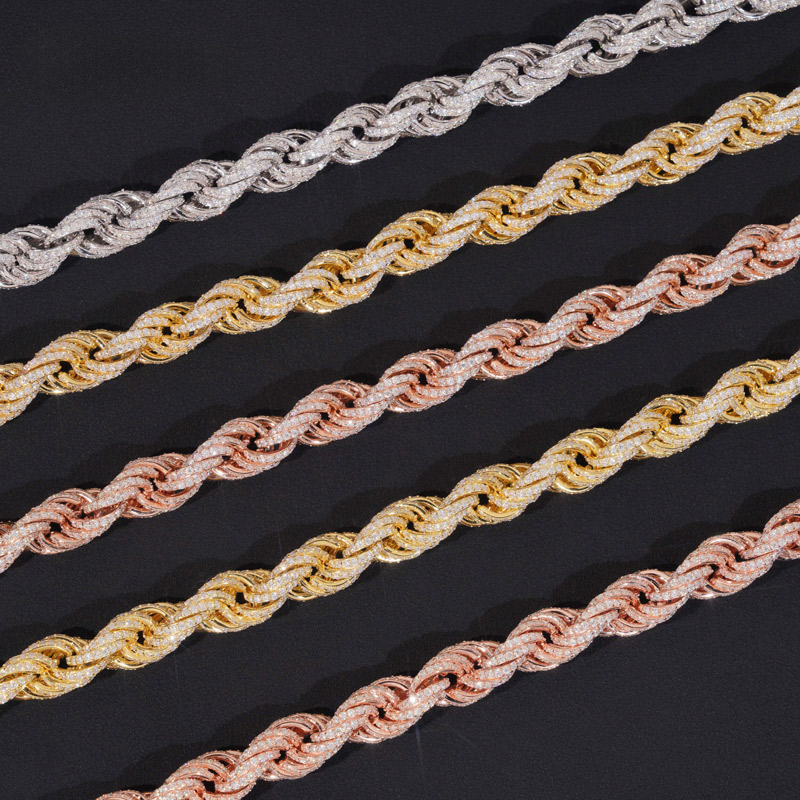 10mm S925 & Moissanite Rope Chain 10mm S925 & Moissanite Rope Chain