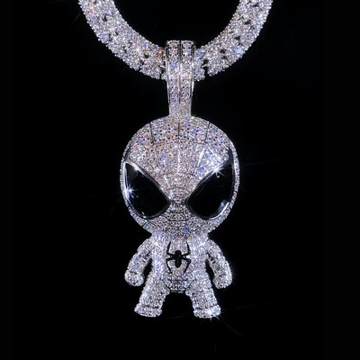 Iced Out Cartoon Superhero Spider Pendant