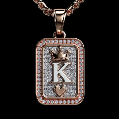 Crown Ace K Playing Card Pendant Crown Ace K Playing Card Pendant