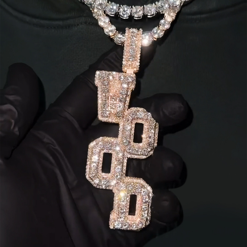 Iced Out Custom Vertical Left & Right Letter pendant