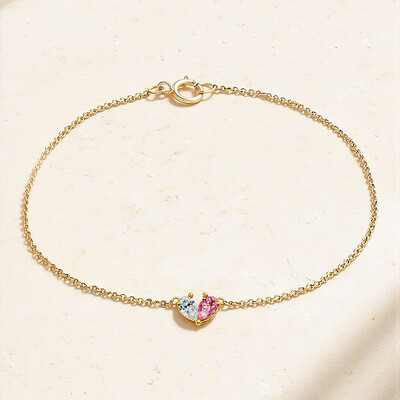 Custom Two-color Pear Cut Birthstone Bracelet